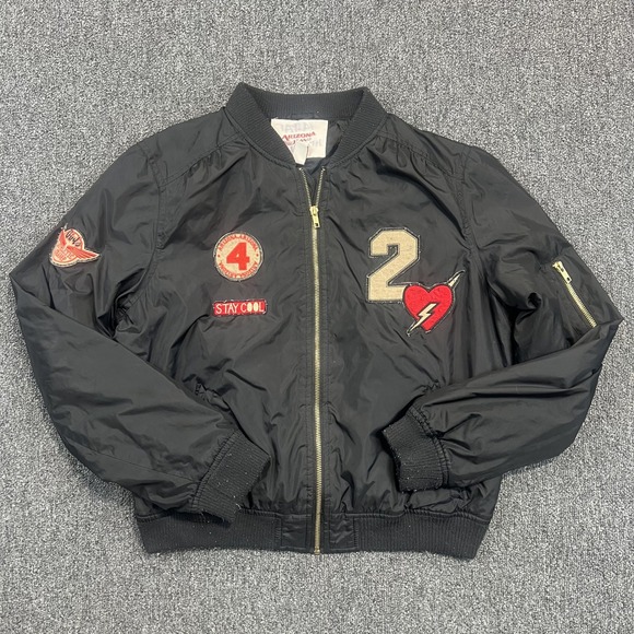 Arizona Varsity Bomber Jacket Kids Large Black Patch Collegiate Streetwear Coat — photo 2